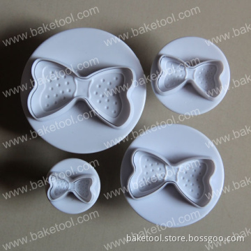 4pcs Plastic Butterfly Knot Cake Cookie Cutter Plunger Mold Set